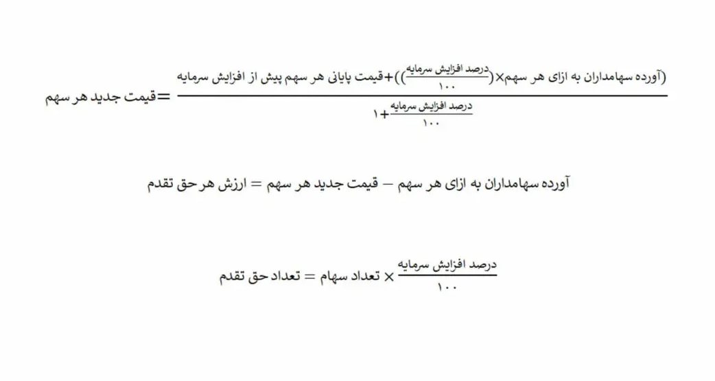 2. افزایش سرمایه از محل آورده نقدی و مطالبات حال شده (حق تقدم)